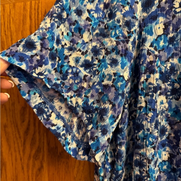 Woman’s Vintage More Jazz Large Short Sleeve Dress. Beautiful Blues - Picture 4 of 8